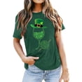thumbnail image 1 of Prolriy T-Shirt de la Saint-Patrick pour Femmes, Imprimé Verre de Vin, Col Rond, Manches Courtes, T-Shirt pour Femmes, Hauts Verts TTTG, 1 of 4