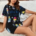 thumbnail image 4 of Daiia You are so Sweet Pattern Womens Pajama Sets Short Sleeve Pajamas for Women Sets Soft Lounge Sets Casual Round Neck Sleepwear PJS-Large, 4 of 7