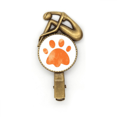 thumbnail image 1 of Empreinte de Patte de Chat Orange Épingle à Cheveux Broche Vintage Métal, 1 of 3