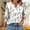Blue, variant on Zysthvn Summer Tops for Women 3/4 Sleeve Casual Women T Shirt Printed Stretch V-Neck