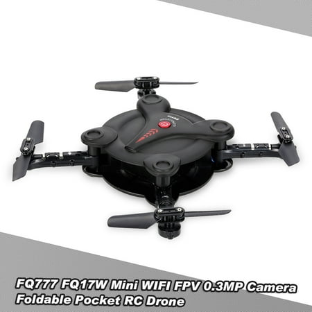 FQ777 FQ17W 6-Axis Gyro Mini Wifi FPV Foldable G-sensor Pocket Drone with 0.3MP Camera Altitude Hold RC (Best Heading Hold Gyro)