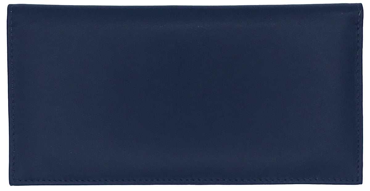 Blue Basic Leather Checkbook Wallet Cover Case with Pocket - Walmart.com