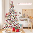 thumbnail image 3 of Gymax 8 FT Artificial Snow Flocked Christmas Tree Hinged Xmas Tree w/ Metal Stand, 3 of 10