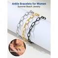 thumbnail image 5 of PROSTEEL Stainless Steel Anklet for Women Black Paperclip Charm Bracelet Jewelry Birthday Christmas Gift 8.5 Inch Chain, 5 of 6