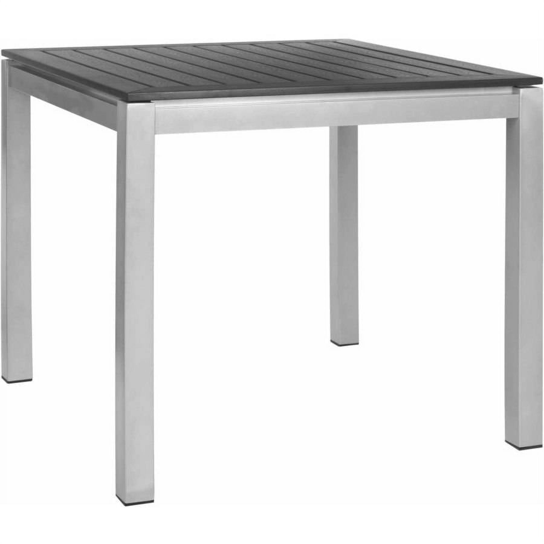 SAFAVIEH Onika Outdoor Patio Square Dining Table, Black/Grey