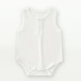 thumbnail image 2 of LIIPEE Boys Onesie Summer Comfortable Stylish Sleeveless Solid Color Round Neck Tank Bodysuit Stylish Party One-Pieces,White,18-24 Months, 2 of 4