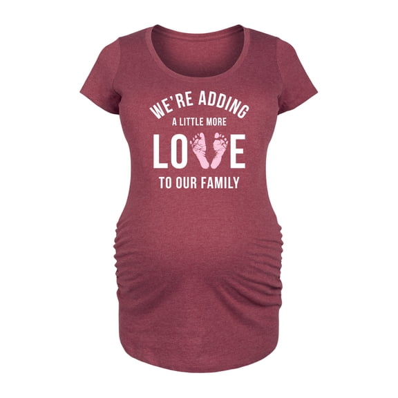 Instant Message - Adding a Little More Love - Women's Maternity Scoop Neck Graphic T-Shirt