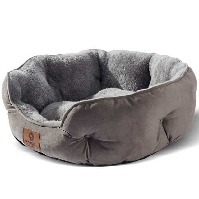 Cama para mascotas Asvin Medium para perros y gatos, suave y lavable, gris