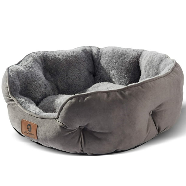 Cama para mascotas Asvin Medium para perros y gatos, suave y lavable, gris