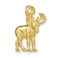 thumbnail image 4 of FB Jewels 14K Yellow Gold 3D Moose with Antlers Forward High Polish and Textured Pendant, 4 of 4