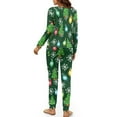 thumbnail image 3 of Yuyamidu Colorful Light Long Sleeve Pajamas Pants Matching Set of 2 Snowflake Sleepwear for Women Soft Pj Top Jogger Pants Size L Green Christmas Night Clothes, 3 of 7