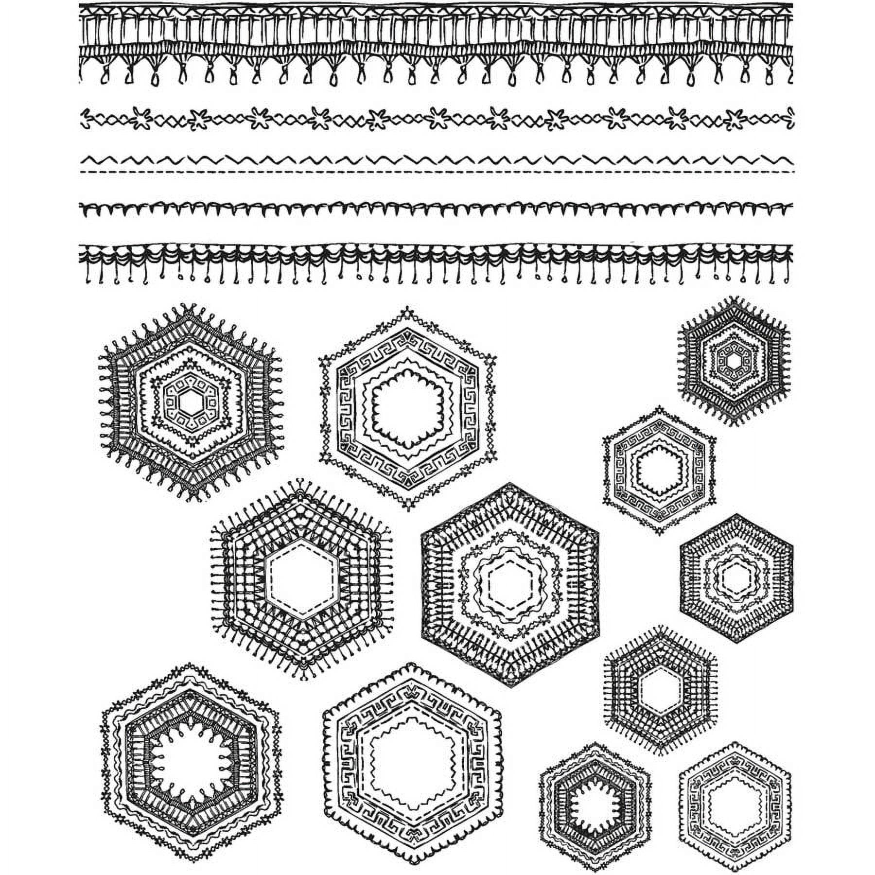 Tim Holtz Cling Stamps 7"X8.5"-Patchwork Pieces, Pk 1, Tim Holtz/Art Gone Wild