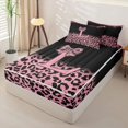 thumbnail image 2 of Homewish Women Cheetah Printed Zipper Twin Comforter Sets with Fitted Sheet and 2 Pillowcases,Pink Sequin Print Bow Monogrammed L Zipper Bedding Set For Girls Kids,Pink Reversible,4 Pieces, 2 of 7