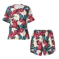 thumbnail image 4 of Kdxio Beautiful Flower Print Pajamas Sets for Women Short-Sleeved Pjs with Lounge Shorts Two Piece Sleepwear S-4XL, 4 of 9