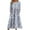 Blue, variant on Petite Floral Maxi Dress with Side Slits, Crew Neck Short Sleeve & Pockets, Boho Chic Style for Small Frame Women 2025 Summer
