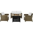 thumbnail image 3 of HomeStock Rococo Romance 4Pc Outdoor Weathered Brown Conversation Set - Loveseat, Fire Table, & 2 Arm Chairs, 3 of 9