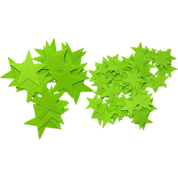 Playfully Ever After 1.5 and 3 inch Combo Size Felt Star Stickers 46pc (Light Green)