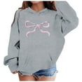 thumbnail image 2 of Byoo Toddler Girl Graphic Sweatshirt Bow Print Full-Sleeve Pocket Oversize Pullover Clothes Soft Active Sweatshirts,3-4T, 2 of 7