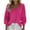 Hot Pink, variant on Blouse for Women Long Sleeved V-neck Solid Color Top,Tops for Women Hot Pink XXXL