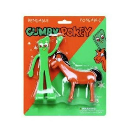 Classic Gumbitty Gumby and Gumbitty Pokey Bendable and Poseable Toy Figure Play Set Multi-Colored
