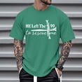 thumbnail image 4 of Ankishi He Left The 99 To Rescue Me T Shirt Crew Neck Oversized Men Christian Tee Short Sleeve Casual Tops for Date, 4 of 7