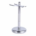 thumbnail image 5 of Soporte cromado de lujo para maquinilla de afeitar y cepillo: el mejor soporte de seguridad para maquinilla de afeitar. Esto prolongará la vida útil de su brocha de afeitar, de metal, 5 of 5