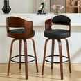 thumbnail image 2 of TEWLOSS 29.3" Bar Stools Swivel with Thick Cushion, Set of 2 Bar Height Stools for Kitchen Island Dining, Black, 2 of 9