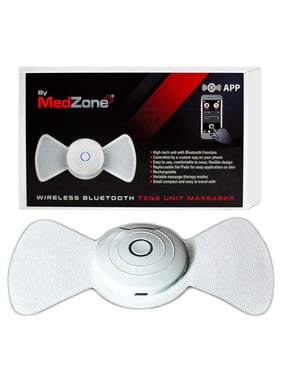 TENS Unit - Wireless Bluetooth Pulse Massager with Two Sets of Tens Unit Pads to Help with Back Pain, Aches & Sore Muscles by Medzone. Simple to Use Multi Program Settings