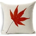 thumbnail image 4 of Fall Decor linen Leaves,Maple Leaf Autumn Decorations Cushion Covers 18 x 18 Inch Sofa Home Decor Throw Pillow Case for Bed Pillow Covers Set of 4, 4 of 5