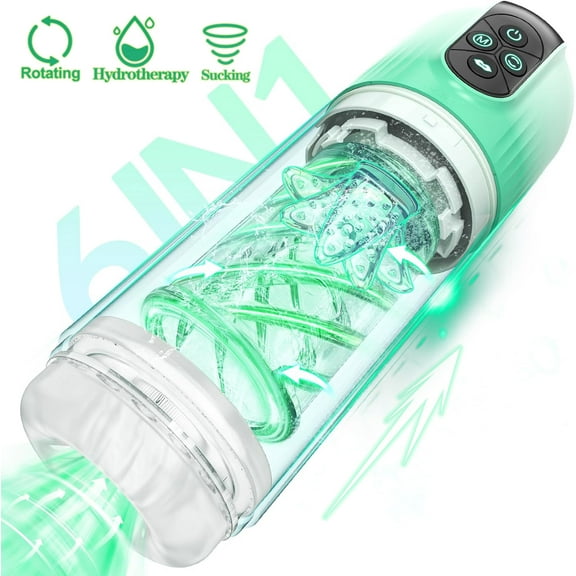 ESVOW 2 in 1 Automatic Male Masturbator, Fully Waterproof Male Masturbators Sex Toy with Vibartion & Rotation & Suction Modes, Stroker Adult Male Sex Toys for men