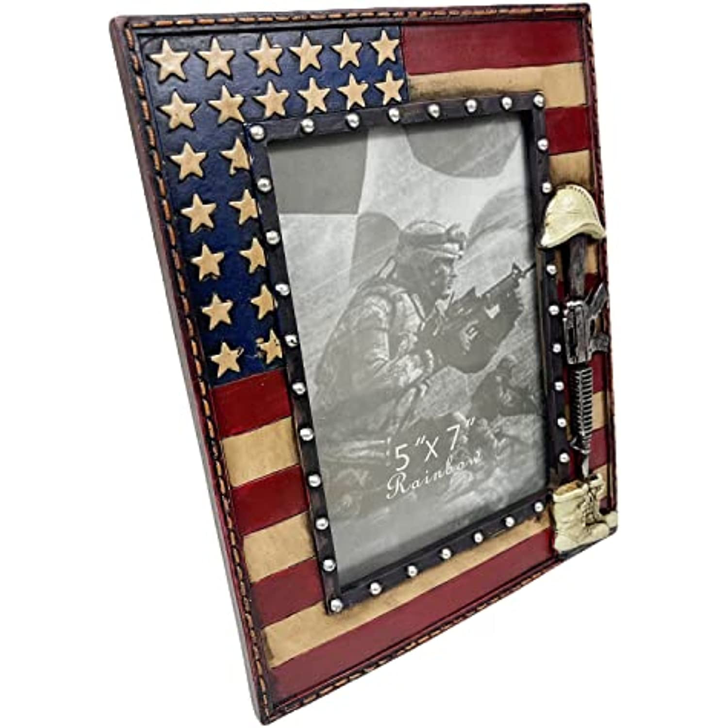 Urbalabs USA Flag Army Hero Veteran Frame 5x7 Picture Frame Military