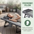 thumbnail image 4 of 4-Position Reclining Folding Camping Cot with Mattress and Pillow, Portable Lounge Chair Bed for Sleeping, Travel, Garden, Pool, or Office, 4 of 9