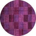 thumbnail image 1 of Ahgly Company Indoor Round Checkered Purple Modern Area Rugs, 8' Round, 1 of 4