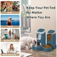 thumbnail image 4 of 2 Pack Automatic Cat Feeder and Stainless Steel Water Dispenser, Gravity Dog Waterer Set Food Feeder and Waterer Set for Small Medium Kitten Puppy Pets(1 Gallon x 2, Brown), 4 of 8