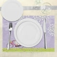 thumbnail image 3 of Ambesonne Cartoon Place Mats Set of 4, Girl Riding Bike Windy, Standard Size, Apple Green Lavender, 3 of 6