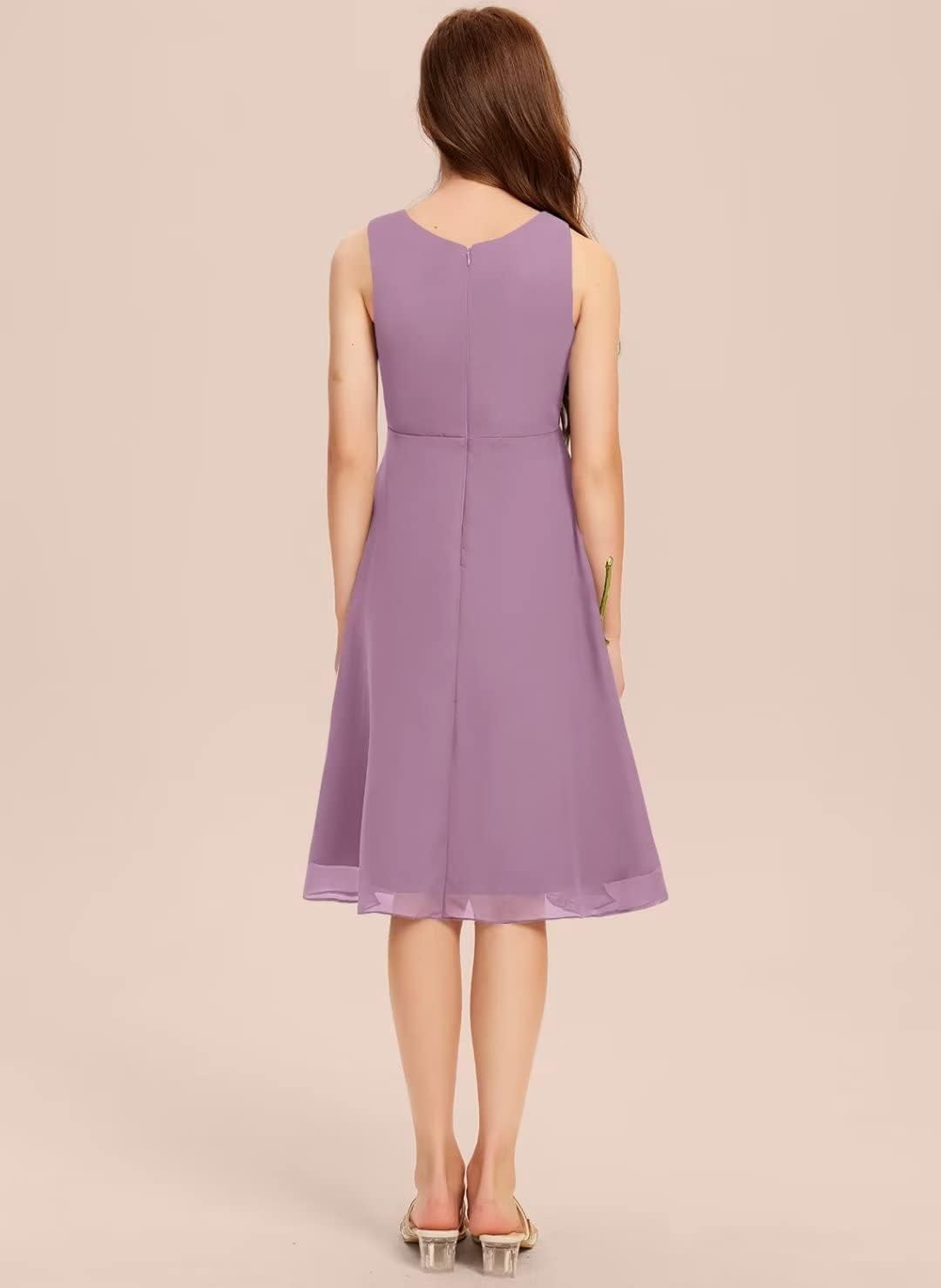 crepe bridesmaid dress Modern Bateau Sleeveless Beading Short Chiffon Bridesmaid Dresses main image 1