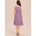 thumbnail image 4 of Drtj 2-14T Kids Junior Bridesmaid Wedding Dress A-line Scoop Knee-Length Chiffon Flower Girl Dresses, 4 of 6
