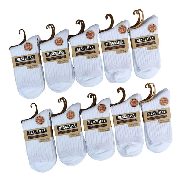 10 pares de calcetines de media pantorrilla para mujer, calcetines de algodón suaves, cómodos, transpirables, calcetines más cálidos para esquiar en 18cmx10cm