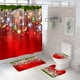 thumbnail image 1 of Juego de 4 cortinas de ducha navideñas, juego de cortinas de ducha navideñas con tapetes, tapa de inodoro y tapete de baño para decoración de baño, baño navideño, 1 of 4