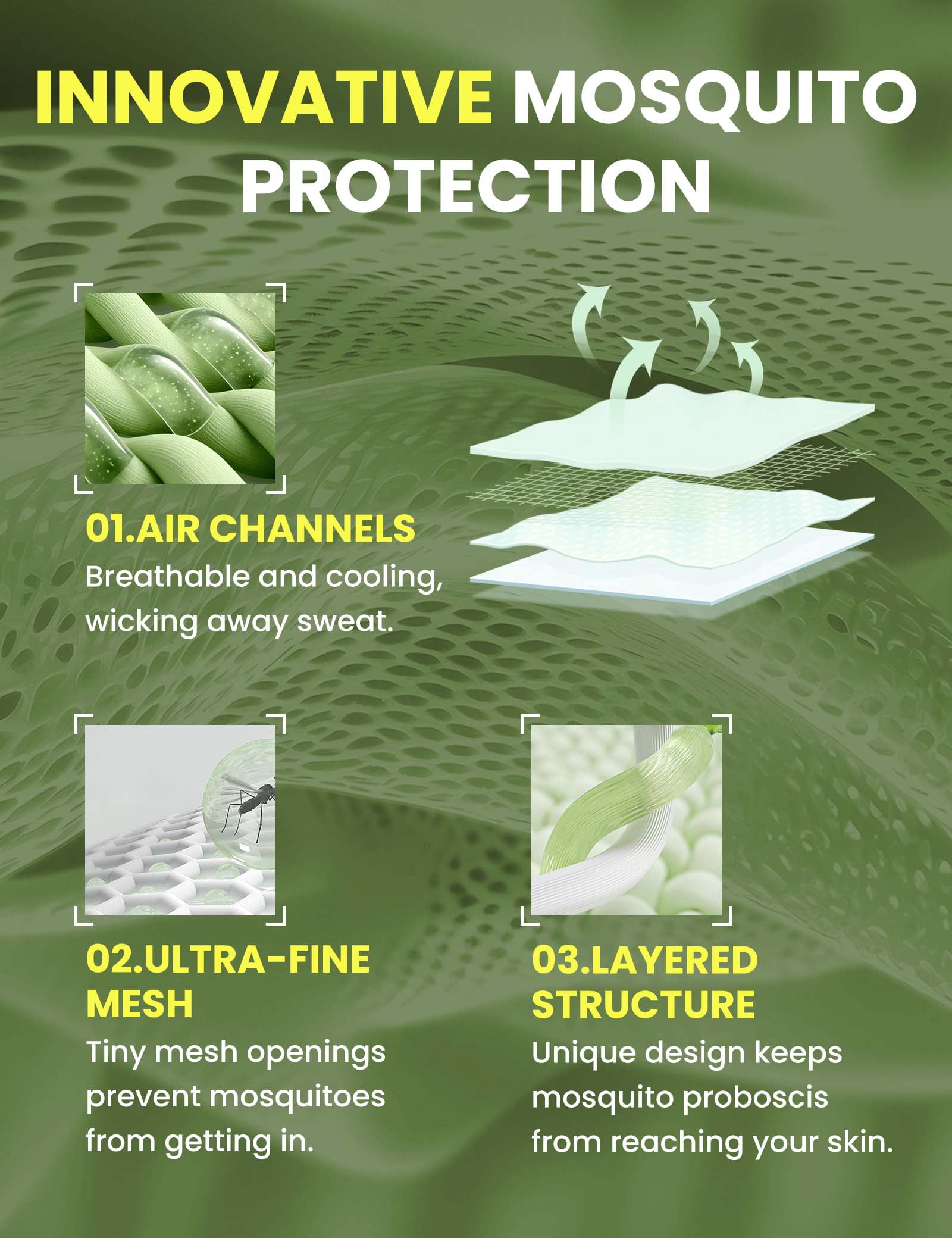 Bug Tamer Mosquito Suit For Men - Camo Outdoor Hunting Clothing With