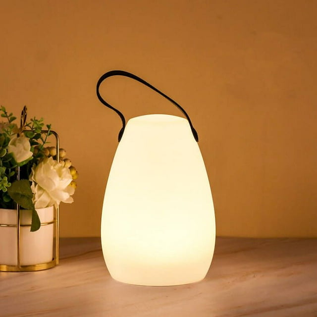Lámpara de mesa LED portátil, recargable, inalámbrica, impermeable, multicolor, regulable, para jardín, patio y interior (lisa)