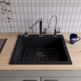 thumbnail image 3 of ALFI brand AB2420DI-BLA Black 24" Drop-In Single Bowl Granite Composite Kitchen Sink, 3 of 9