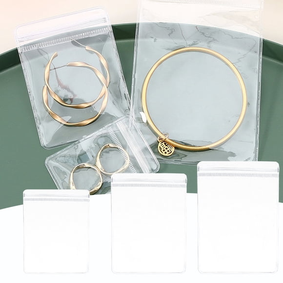 Bolsas transparentes de plástico para joyas para pendientes, collares y anillos - Organizador portátil con cierre sellado para viajes y hogar