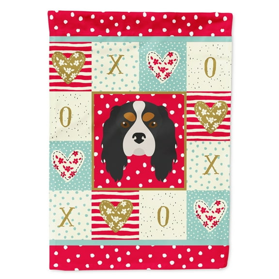 Carolines Treasures CK5189GF Cavalier King Charles Spaniel Love Flag Garden Size Small multicolor