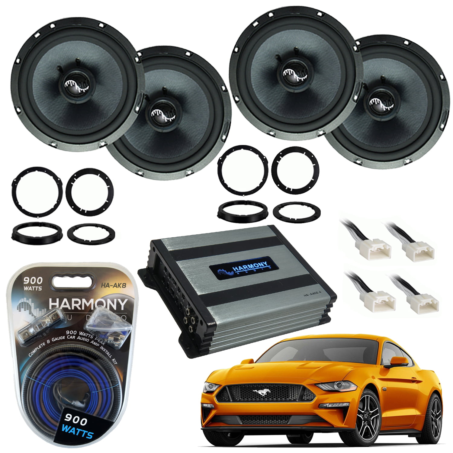 Compatible with Dodge Caravan 2008-2019 Factory Speaker Replacement Package Harmony Audio Bundle R69 & CXA360.4 