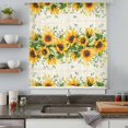 thumbnail image 5 of Sunflower Sheer Curtains 63 Inches Long, Country Botanical Yellow Green Floral Leaf Light Filering Curtains, Breathable Simi Curtain Privacy Drapes for Living Room Bedroom Window Treatment, 5 of 9