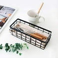 thumbnail image 2 of Metal Wire Bathroom Storage Organizer Basket Bin, Rustic Vintage Wire Grid Wooden Base Organizing Basket for Kitchen, Cabinets, Shelves, Pantry, Closets, Vanity Countertops, Bedrooms, Under Sinks, 2 of 6