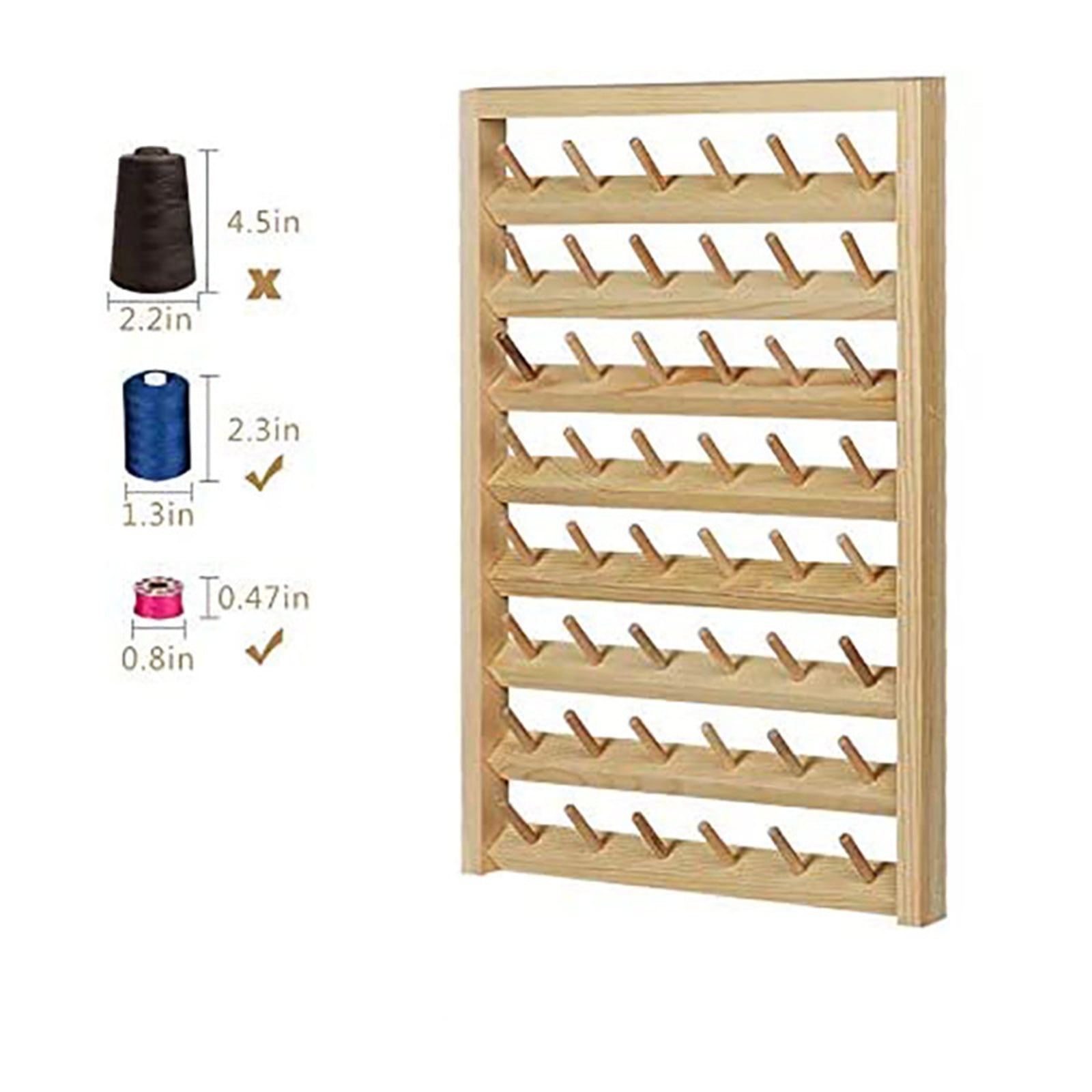 48 Spool Thread Rack Wooden Thread Holder Sewing for Sewing Quilting Embroidery Hair Braiding Rack
