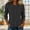 00-Black, variant on Women Tops Polka Dot Print Black Base White Dot Crew Neck 3/4 Sleeve Loose Casual Everyday Blouses