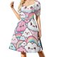 thumbnail image 2 of Kawaii Clouds and s en tonos pastel Vestido de manga corta vestido morado vestido de fiesta 2025, 2 of 7